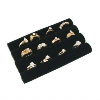  Black Velvet Ring Trays Accessory Jewelry Display Foam Inserts Pads for Showcase, Storage and Decoration	