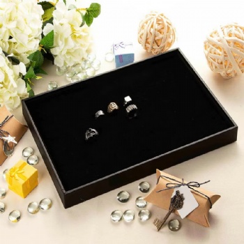  Custom Black Velvet Jewelry Display Packaging Box Inserts,Foam Ring Holder Inserts	