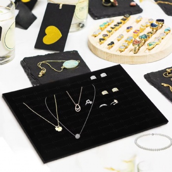  Black Velvet Jewelry  Pad Used for Selling Rings Jewelry Display Retail Display Boxes	