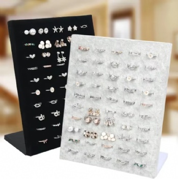  White Color High-Grade Ring Display Storage Box Ear Stud Rack Velvet Jewelry Tray with No Lid Wholesale Ring Container	