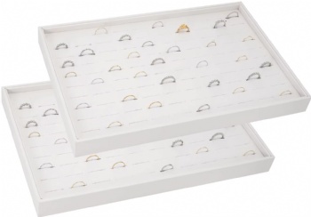  Custom Rectangle Black Foam Velvet Ring Display Trays Foam Insert for Jewelry Boxes Packaging with Inserts for Earrings	
