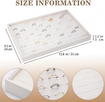 Custom Rectangle Black Foam Velvet Ring Display Trays Foam Insert for Jewelry Boxes Packaging with Inserts for Earrings	