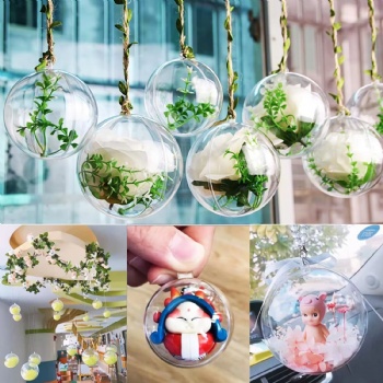  Transparent Plastic Balls with Fillable Accessories for Holiday&Christmas Decorations or DIY Projects	