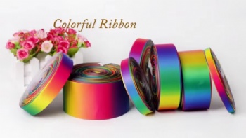  Hot Selling Gift Packaging Ribbon Bow Seven rainbow Gradient Ribbons	