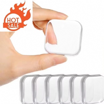 Door Stopper Wall Protector, Transparent Square Door Knob Wall Protector, Rubber Door Handle Bumper With Strong Self Adhesive