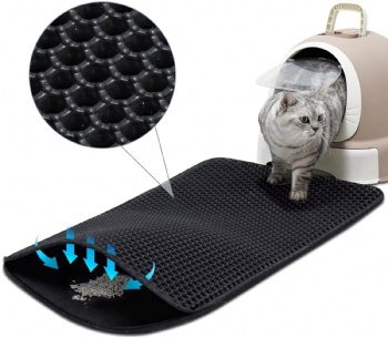 Cat Litter Mat for Pet Kitty Litter Box Waterproof Cat Mat Honeycomb Double Layer Design Machine Washable