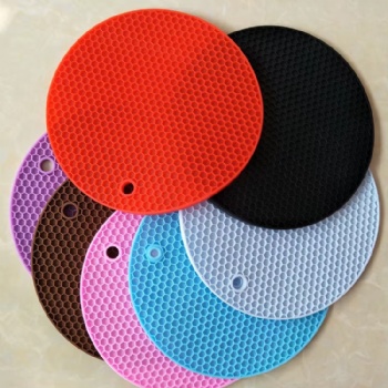 Hot Pads Non-Slip Silicone Heat-Resistant Coasters Triv Honeycomb Multipurpose Drying Mat Pot Holders-Household Rubber