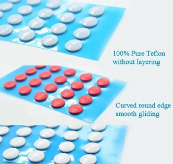  Mouse Dots Small Round DIY Universal Mouse Feet Obsidian PTFE Mouse Skates Red Custom Anti Slip Mice Glide Feet Pad Curved Edges	