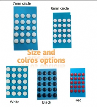  Mouse Dots Small Round DIY Universal Mouse Feet Obsidian PTFE Mouse Skates Red Custom Anti Slip Mice Glide Feet Pad Curved Edges	