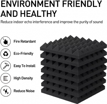 Soundproofing Foam Noise Cancelling Foam with Double-Side Tape,sound Proof Acoustic Pu Foam Sheet	