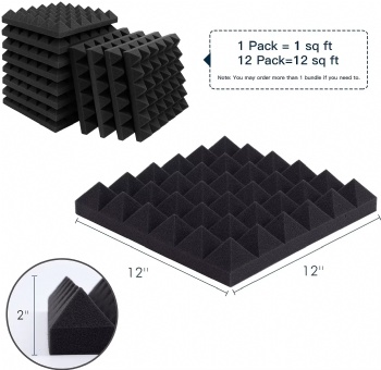  Soundproofing Foam Noise Cancelling Foam with Double-Side Tape,sound Proof Acoustic Pu Foam Sheet	