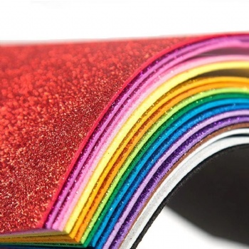 Self Adhesive Glitter EVA Foam Sheet Used for Christmas Gift Box Packaging Birthday Party Decoration DIY Projects