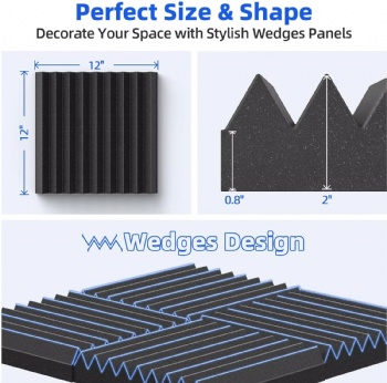  High Density Wedge with Adhesive  Acoustic Foam Panel for Games and KTV Cinema Studio Home Decoration Wall	