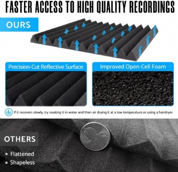  High Density Wedge with Adhesive  Acoustic Foam Panel for Games and KTV Cinema Studio Home Decoration Wall	