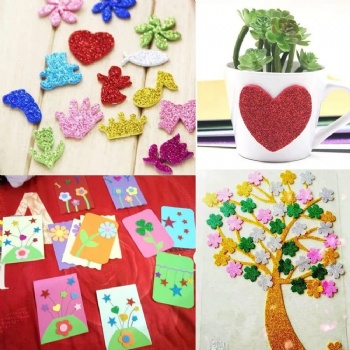  Self Adhesive Flash EVA Foam Paper Used for Christmas Gift Box Packaging Birthday Party Decoration DIY Projects	
