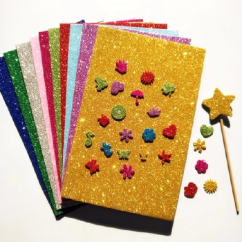 Self Adhesive EVA Glitter  Foam Paper Used for Christmas Gift Box Packaging Birthday Party Decoration DIY Projects