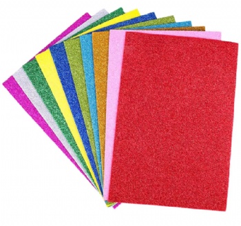 A4 Back with Adhesive Glitter Sponge Paper for Handmade DIY Materials in Kindergartens