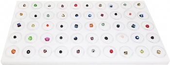  Black Glass Case Top Jewelry Display Box with 50 Gem Jars Ring Boxes Jewel Storage Trays Decorative Storage Solution	