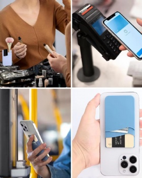  Custom Logo Printed Silicone Phone Case Wallet Stand Card Holder with Cell Phone Stickers Rubber Product	