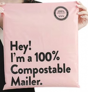  Customized Biodegradable Poly PLA Mailers Mailing Bag with Custom logo Printed	