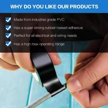  Premium Black Waterproof Flame Retardant Indoor Outdoor High Temperature Resistance Electric Tape	