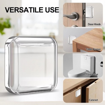  Door Stopper Wall Protector, Transparent Square Door Knob Wall Protector, Rubber Door Handle Bumper With Strong Self Adhesive	