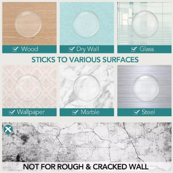  6PCS Pack Reusable Shock Absorbent Safety Door Handle Bumper Stopper Silicone Transparent with Self Strong Adhesive	