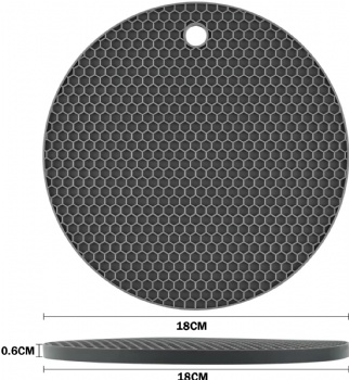  Circular Honeycomb  Silicone Heat Insulated Pad  for slip Resistant and  Insulation in Dining Tables or Kitchens	