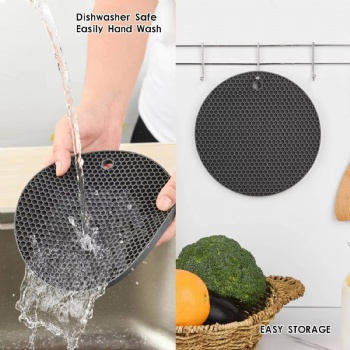  Circular Honeycomb  Silicone Heat Insulated Pad  for slip Resistant and  Insulation in Dining Tables or Kitchens	