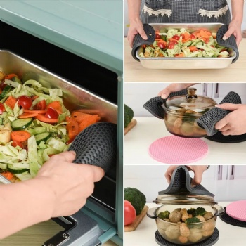  Circular Honeycomb  Silicone Heat Insulated Pad  for slip Resistant and  Insulation in Dining Tables or Kitchens	