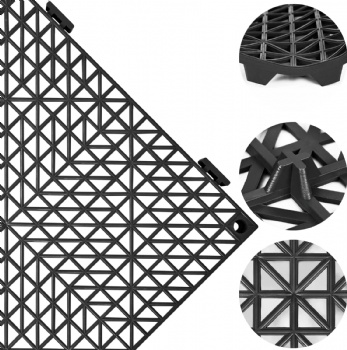  Interlocking Rubber Floor Drain Holes Non-Slip Splicing Drainage Mats for Deck, Kitchen, Drain Pool, Sauna Bath, Indoor Outdoor	