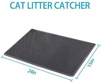  Easy Clean Cat Litter Mat: Small Cat Litter Box Mat for Floor, Plastic Cat Litter Trapping Mat (15 * 24in, Grey)	