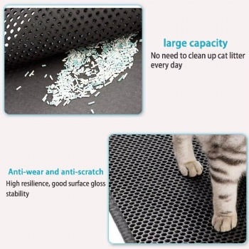  Easy Clean Cat Litter Mat: Small Cat Litter Box Mat for Floor, Plastic Cat Litter Trapping Mat (15 * 24in, Grey)	
