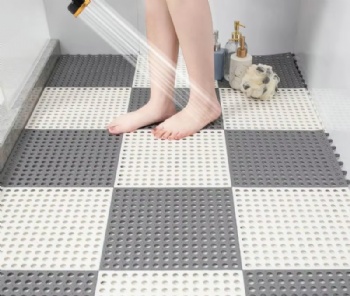  Cuttable Bathroom Anti slip Floor Mat, Kitchen Bathroom Splicing Foot Mat, Anti slip Thick Waterproofed Hollow Floor Mat	