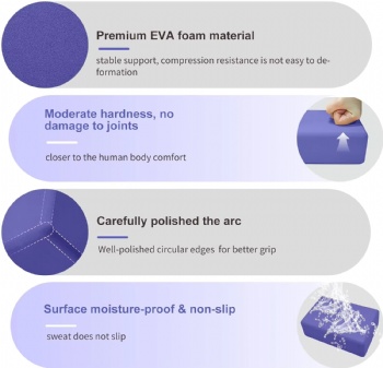  Durable and Easy Clean High-quality Non-slip Portable Yoga EVA Foam Block for Pilates Fitness Stretching and Meditation	