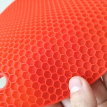  Hot Pads Non-Slip Silicone Heat-Resistant Coasters Triv Honeycomb Multipurpose Drying Mat Pot Holders-Household Rubber	